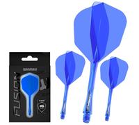 WINMAU Darts Fusion Integrated Flight & Shaft System - No.6 Shape & Design - Blue Colour, Intermediate Length