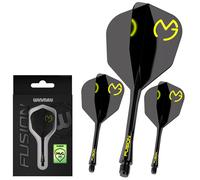 WINMAU Darts Fusion Integrated Flight & Shaft System - No.6 Shape & Design - Mvg Design, Intermediate Length