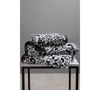 Fusion 'Animal Print' Heavyweight 100% Cotton Jacquard Towel in Black Fusion Black