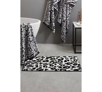Fusion 'Animal Print' Non-Slip Reverse Bath Mat in Black Fusion Black