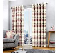 Fusion Balmoral Check 100% Cotton Eyelet Lined Curtains, Blush, 90 x 72 Inch, W229cm (90) x D183cm (72), BCKBH90726LZU