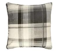 Fusion - Balmoral Check - 100 Pour cent Cotton Filled Cushion in Slate, 43 x 43 cm