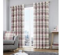 Fusion - Balmoral Check - Curtains, 168 x 183cm, Blush
