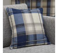 Fusion - Balmoral Check - Cushion Cover - 43 x 43cm in Navy, Cover Only: 43 x 43cm