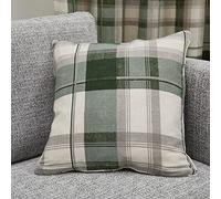 Fusion - Balmoral Check - Filled Cushion - 43 x 43cm in Green