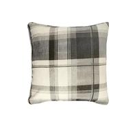'Balmoral Tartan' Warm Woven Check 100% Cotton Filled Cushion Fusion Dark Grey 43cm x 43cm