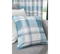 Fusion 'Balmoral Tartan' Warm Woven Check 100% Cotton Filled Cushion in Duck Egg Blue | Size: 43 cm x 43 cm Fusion Duck Egg Blue 43 cm x 43 cm