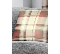 'Balmoral Tartan' Warm Woven Check 100% Cotton Filled Cushion Fusion Rose 43cm x 43cm