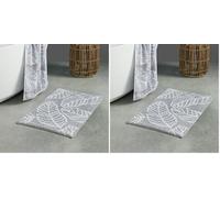Fusion Bathroom - Matteo - Bath Mat 50x80cm in Grey (Pack of 2)