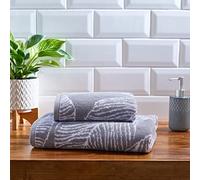 Fusion Bathroom - Matteo - Jacquard Bath Towel - 70 x 130cm in Grey