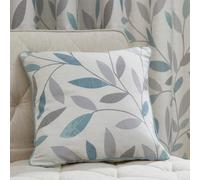 Fusion Beechwood Classic Leaf Trail Print 100% Cotton Duck Egg Filled Cushion