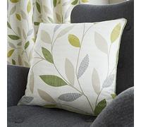 Fusion Beechwood Leaf Trail 100% Cotton Cushion Cover, Green, 43 x 43 Cm