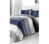 Fusion 'Betley' Classic Wide Stripe Duvet Cover Set in Blue | Size: Single Fusion Blue Single