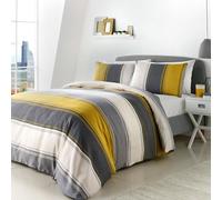 Fusion Betley Stripe Mustard Bedding Set - Double