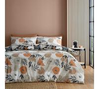 Fusion - Black & Natural Flower Art Abstract Duvet Cover - Double Bedding Size (200 x 200cm) - Reversible Design (2 Colours) - Easy Care & Washable - Brush Paint Flower Duvet Cover in Natural & Black