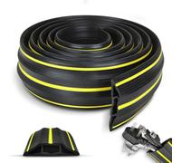 Fusion Bliss 2M Floor Cable Cover - Heavy Duty Rubber Cable Protector Ramp with 3 Channels - Anti-Slip Wire Covers for Cables - Outdoor Cable Protector & Floor Wire Hider for Office, Home, Garage