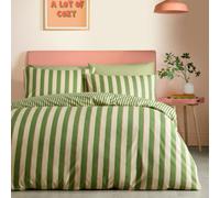 Fusion Bold Stripe Easy Care Green Duvet Cover Set