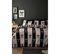 Fusion 'Bows' Soft Fleece Duvet Cover Set in Black | Size: King Fusion Black King