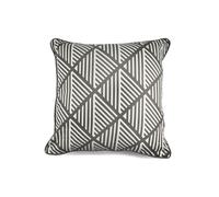 Fusion 'Brooklyn' 100% Cotton Geometric Print Filled Cushion in Grey | Size: 43 cm x 43 cm Fusion Grey 43 cm x 43 cm