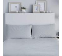 Fusion - Brushed Cotton Pillow Cases (50 x 75cm) - 2 Pieces - 100% Cotton - Brushed Cotton Bedding - Pillow Cases 2 Pack in Silver/Grey - Pillowcases Cotton - Silver/Grey Pillow Cases