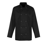 Fusion Catering Chef's Jacket: Unisex Long Sleeve (2XL, Black)