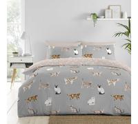 Fusion Cats Luscious Hand Drawn Cat Print Duvet Cover Set