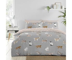 Fusion Cats Luscious Hand Drawn Cat Print Duvet Cover Set