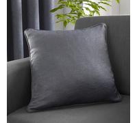 Fusion - Charcoal Cushion (43 x 43cm) - Filling Included - Piped Edge - Matching Curtains Available - Dark Grey Cushion with Cover Included/Cushion Insert - Strata Collection