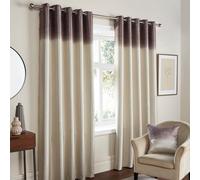 Fusion - Chocolate Brown Ombre Curtains W66 x L54 (168 x 137cm) - 2x Panels - Brown Two Tone Curtains - Brown Gradient Eyelet Curtains - Luxury Shimmer Curtains & Drapes for Bedroom/Living Room