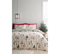 Fusion 'Christmas Gonks' Brushed Cotton Festive Duvet Cover Set in Natural | Size: Super King Fusion Natural Super King