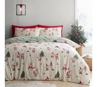 Fusion Christmas Gonks Brushed Cotton Natural Duvet Cover Set