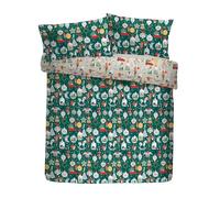Fusion Christmas Ornaments Double Duvet Cover Set, 52% Recycled Polyester 48% Cotton, 200x200cm, Green, Reversible Print, 56 Pick