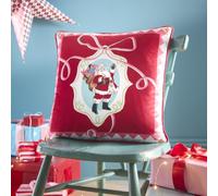Fusion Christmas Vintage Frames Red Cushion Cover, 43 x 43cm, Recycled Polyester, Piping Trim