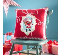 Fusion Christmas Vintage Frames Red Velvet Filled Cushion