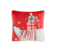 Fusion 'Christmas Woodland Animals' Velvet Filled Cushion in Red | Size: 43 cm x 43 cm Fusion Red 43 cm x 43 cm