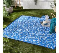 Fusion - Coastal Bay - Waterproof Backed Picnic Blanket - 135 x 150cm in Blue