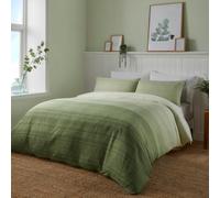 Fusion Contemporary Green Duvet Cover Set - Super King Size 260 x 220cm - Includes Matching Pillowcases - Reversible Bedding - Green Lines - Nautical Bed Linen - Soft Touch Fabric