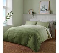 Fusion - Contemporary Green Duvet Cover - King Bedding Size (230 x 220cm) - Reversible Design - Ombre Green Bedding - Sage Green Duvet Cover - Light Green Stripe Duvet Cover - Green Lines Bedding