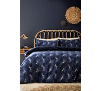 Fusion 'Cosmic Star' Fleece With Sherpa Reverse Duvet Cover Set in Navy | Size: Double Fusion Navy Double