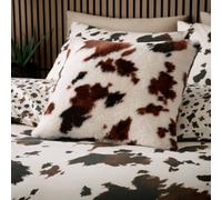Fusion Cow Print Natural Faux Fur Filled Cushion