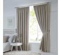 Fusion Dijon Blackout Pencil Pleat Curtains - Natural - 168x137cm