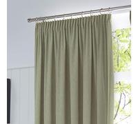 Fusion - Dijon - Blackout/Thermal Insulated Pair of Pencil Pleat Curtains - 46" Width x 90" Drop (117 x 229cm) in Green