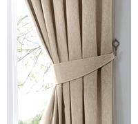 'Dijon' Pair of Tiebacks For Pencil Pleat Curtains Fusion Natural One Size