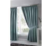 Fusion 'Dijon' Thermal & Blackout Fully Lined Pencil Pleat Curtains in Duck Egg Blue | Size: 117 cm width x 137 cm drop Fusion Duck Egg Blue 117 cm width x 137 cm drop