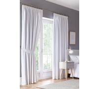 Fusion 'Dijon' Thermal & Blackout Fully Lined Pencil Pleat Curtains in White | Size: 229 cm width x 229 cm drop Fusion White 229 cm width x 229 cm drop
