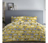 Fusion Dotty Sheep Print Reversible Duvet Cover Set, Ochre, Super King