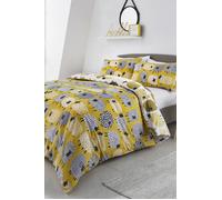 Fusion 'Dotty Sheep' Fun Reversible Duvet Cover Set in Mustard | Size: Single Fusion Mustard Single