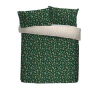 Fusion Duvet Cover Set, 100% Recycled Polyester, Double Size 200x200cm, Green, Ditsy Floral Pinsonic Print, with 2 Pillowcases
