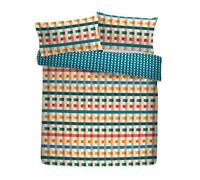 Fusion Duvet Cover Set, 100% Recycled Polyester, Double Size 200x200cm, Multi-Coloured, Geometric Pinsonic Pattern, with 2 Pillowcases