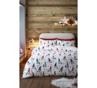 Fusion 'Festive Gonks' Plush Duvet Cover Set in Red | Size: Double Fusion Red Double